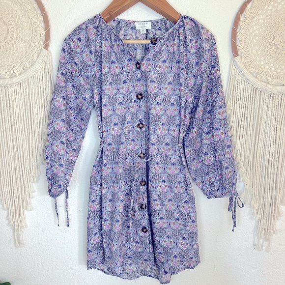 J. Crew Dresses & Skirts - J crew liberty fabric floral print balloon sleeve button front mini dress XS